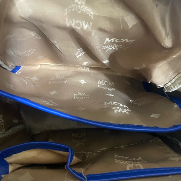 MCM Tan and Blue Interior Bag